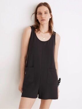 Madewell MWL Super-brushed Black Sleeveless Romper